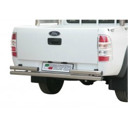 PARE CHOC ARRIERE DOUBLE TUBES INOX 63 FORD RANGER 2009- - accessoires 4X4 MISUTONIDA