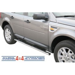 TUBES MARCHE PIEDS OVALE INOX Ø 76 LANDROVER FREELANDER 2 2008- accessoire 4X4 MARINA