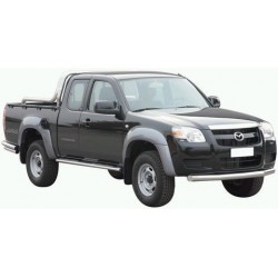 TUBES MARCHE PIEDS OVALE INOX Ø 76 MAZDA BT50 2007- XTRA CAB accessoire 4X4 MARINA