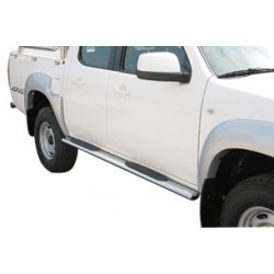 TUBES MARCHE PIEDS OVALE INOX Ø 76 MAZDA BT50 2009- DOUBLE CAB accessoire 4X4 MARINA