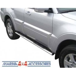 TUBES MARCHE PIEDS OVALE INOX Ø 76 MITSUBISHI PAJERO DID 2007- 5P accessoire 4X4 MARINA