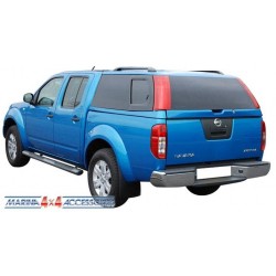 HARD TOP ACIER NISSAN NAVARA D40 2005- NOIR (GNO) DOUBLE CAB VITRE AV NON COULISSANTE - accessoires 4X4 marin