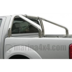 ROLL BAR INOX DOUBLE TUBE Ø 76 NISSAN NAVARA 2005- (fixation bord benne)