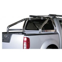 ROLL BAR INOX DOUBLE TUBE Ø 76 NISSAN NAVARA 2010- AV MARQUAGE DOUBLE CAB