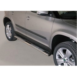 TUBES MARCHE PIEDS OVALE INOX DESIGN SKODA YETI 2010- - accessoires 4X4 MISUTONIDA