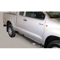 Marche pieds INOX 50 TOYOTA HILUX EXTRA CAB 2011- - accessoires 4X4 MISUTONIDA