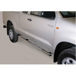 TUBES MARCHE PIEDS OVALE INOX DESIGN TOYOTA HILUX EXTRA CAB 2011- - accessoires 4X4 MISUTONIDA