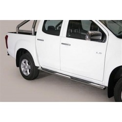 TUBES MARCHE PIEDS OVALE INOX 76 ISUZU DMAX DOUBLE CABINE 2012- SPACE CAB - accessoires 4X4 MISUTONIDA