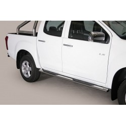 TUBES MARCHE PIEDS OVALE INOX 76 ISUZU DMAX XTRA CABINE 2012- - accessoires 4X4 MISUTONIDA