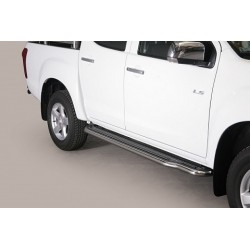 Marche pieds INOX 50 ISUZU DMAX DOUBLE CABINE 2012- SPACE CAB - accessoires 4X4 MISUTONIDA