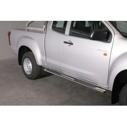 TUBES MARCHE PIEDS OVALE INOX 76 ISUZU DMAX 2012- SPACE CAB - accessoires 4X4 MISUTONIDA