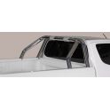 ROLL BAR INOX DOUBLE TUBES D.76 MITSUBISHI L200 2015- Club Cab- AVEC MARQUAGE - accessoires 4X4 MISUTONIDA