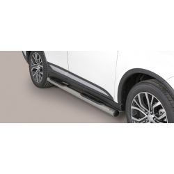 TUBES MARCHE PIEDS INOX D.76 MITSUBISHI OUTLANDER 2015- - accessoires 4x4 MISUTONIDA