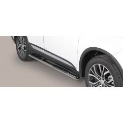 TUBES MARCHE PIEDS OVALE INOX MITSUBISHI OUTLANDER 2015- - accessoires 4x4 MISUTONIDA