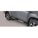 TUBES MARCHE PIEDS OVALE INOX NOIR DESIGN TOYOTA HI-LUX 2016- DOUBLE CAB