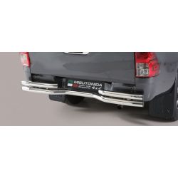 PARE CHOC ARRIERE DOUBLE TUBES INOX Ø 63 TOYOTA HI-LUX 2016- DOUBLE CAB