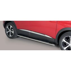 TUBES MARCHE PIEDS OVALE INOX NOIR PEUGEOT 3008 2016- - accessoires 4x4 MISUTONIDA