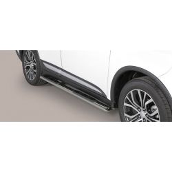 TUBES MARCHE PIEDS OVALE INOX MITSUBISHI OUTLANDER HYBRIDE 2015- - accessoires 4x4 MISUTONIDA