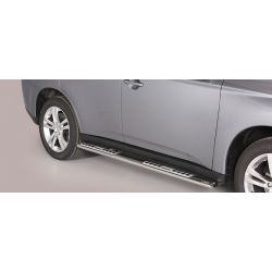 TUBES MARCHE PIEDS OVALE INOX DESIGN MITSUBISHI OUTLANDER HYBRIDE 2013-2015 - accessoires 4x4 MISUTONIDA