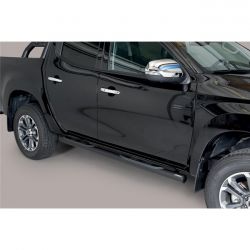 TUBES MARCHE PIEDS INOX NOIR D.76 MITSUBISHI L200 DC 2019- - accessoires 4x4 MISUTONIDA