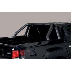 ROLL BAR INOX NOIR DOUBLE TUBES D.76 MITSUBISHI L200 DOUBLE CABINE 2019- - accessoires 4X4 MISUTONIDA